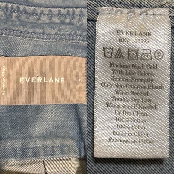 Everlane Chambray Shirt Dress Women's XS/0 Light Wash Blue Long Sleeves cotton - Picture 5 of 16